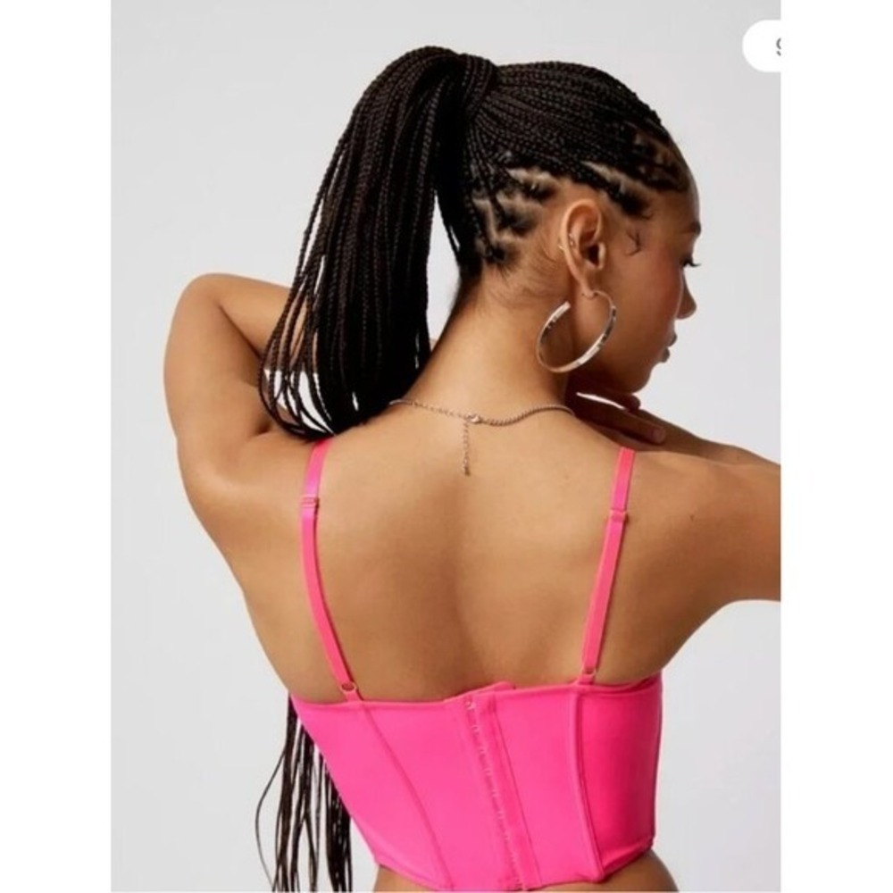 NWT Urban Outfitters Out From Under Coucou Lace Trim Corset Top L Festival Rave - Picture 2 of 15